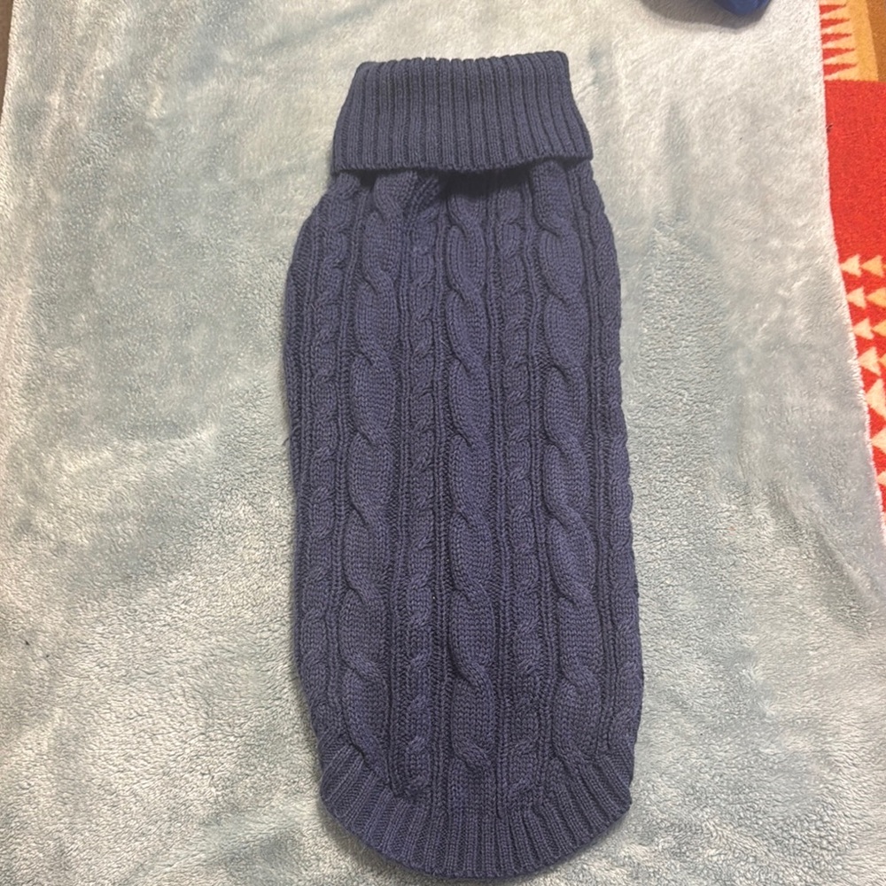 Cable Knit Dog Sweater - Navy